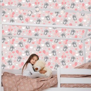 Papier Peint Pour Les Enfants - Koalas, Ballons Et Coeurs – Image 7