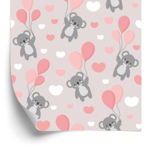 Papier Peint Pour Les Enfants - Koalas, Ballons Et Coeurs – Image 2