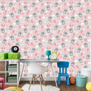 Papier Peint Pour Les Enfants - Koalas, Ballons Et Coeurs – Image 4