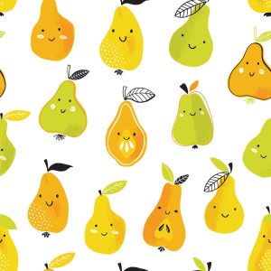 Papier Peint Pour Les Enfants - Poires Colorées Happy – Image 1