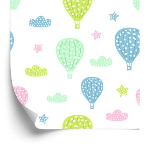 Papier Peint Pour Les Enfants - Ballons Nuages ​​Colorés – Image 2