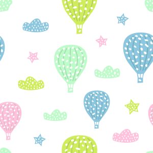 Papier Peint Pour Les Enfants - Ballons Nuages ​​Colorés – Image 1