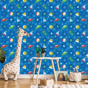 Papier Peint Pour Les Enfants - Jouets Colorés Et Étoiles – Image 5