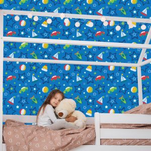 Papier Peint Pour Les Enfants - Jouets Colorés Et Étoiles – Image 7