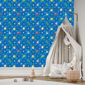 Papier Peint Pour Les Enfants - Jouets Colorés Et Étoiles – Image 3