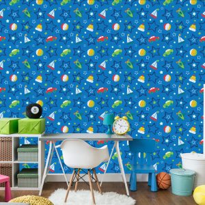 Papier Peint Pour Les Enfants - Jouets Colorés Et Étoiles – Image 4