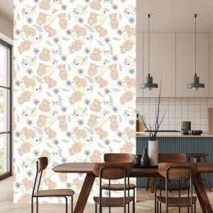 Papier Peint Pour Les Enfants - Mignons Ours En Peluche Et Oiseaux – Image 4