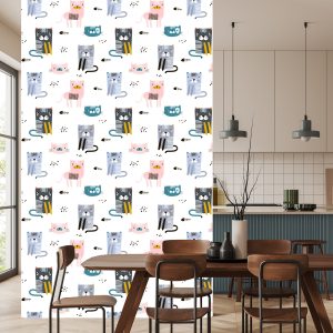 Papier Peint Pour Les Enfants Coloré Drôle Chatons Conte De Fées 3D – Image 4