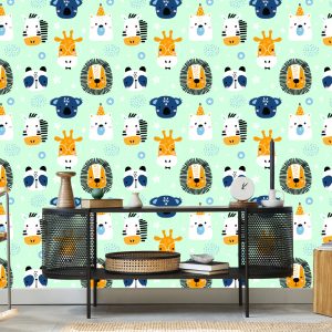 Papier Peint Pour Les Enfants - Happy Animals In Stars – Image 5