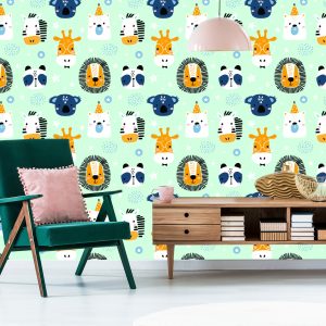 Papier Peint Pour Les Enfants - Happy Animals In Stars – Image 6