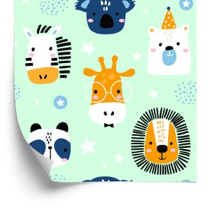 Papier Peint Pour Les Enfants - Happy Animals In Stars – Image 2