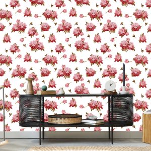 Papier Peint Pivoines Colorées - Aquarelle – Image 5