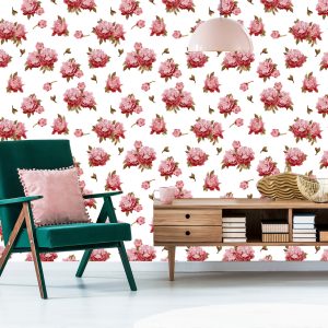 Papier Peint Pivoines Colorées - Aquarelle – Image 6