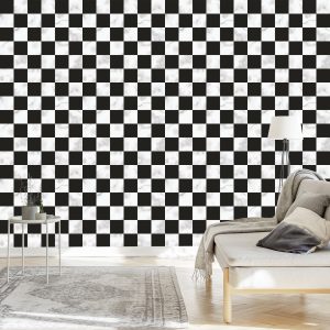Papier Peint Treillis Noir Et Blanc Luxueux À Motif De Marbre – Image 3