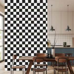 Papier Peint Treillis Noir Et Blanc Luxueux À Motif De Marbre – Image 4