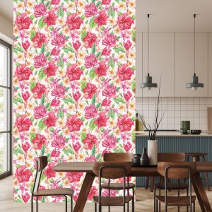 Papier Peint Fleurs Et Feuilles Exotiques Colorées – Image 4