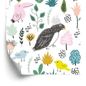 Papier Peint Pour Les Enfants - Oiseaux Colorés Dans La Jungle – Image 2