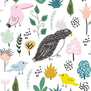 Papier Peint Pour Les Enfants - Oiseaux Colorés Dans La Jungle – Image 1