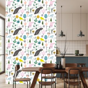 Papier Peint Pour Les Enfants - Oiseaux Colorés Dans La Jungle – Image 4
