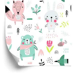 Papier Peint Pour Les Enfants - Animaux De La Forêt De Nice – Image 2