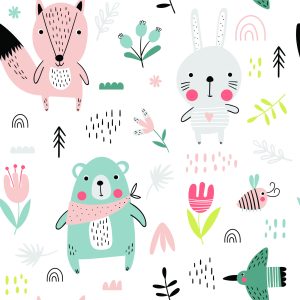 Papier Peint Pour Les Enfants - Animaux De La Forêt De Nice – Image 1