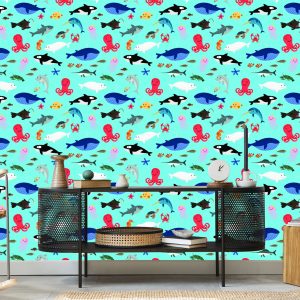 Papier Peint Pour Les Enfants - Happy Sea Animals – Image 5