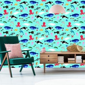 Papier Peint Pour Les Enfants - Happy Sea Animals – Image 6