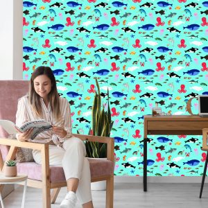 Papier Peint Pour Les Enfants - Happy Sea Animals – Image 7