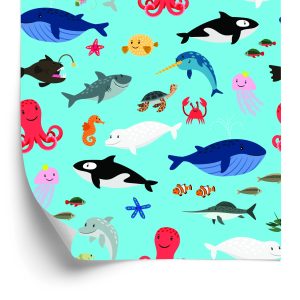 Papier Peint Pour Les Enfants - Happy Sea Animals – Image 2