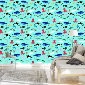 Papier Peint Pour Les Enfants - Happy Sea Animals – Image 3