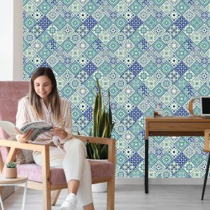 Papier Peint Motif Mosaïque En Carreaux Portugais – Image 7