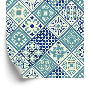 Papier Peint Motif Mosaïque En Carreaux Portugais – Image 2