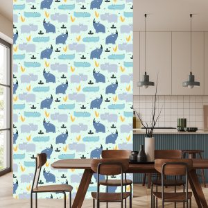 Papier Peint Pour Les Enfants - Happy Rhinos And Crocodiles – Image 4