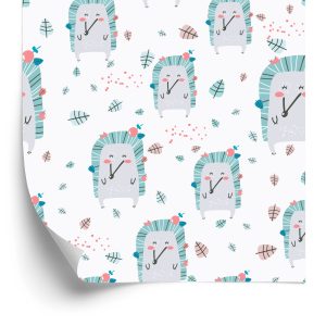 Papier Peint Pour Les Enfants - Hérissons À La Scandinave – Image 2