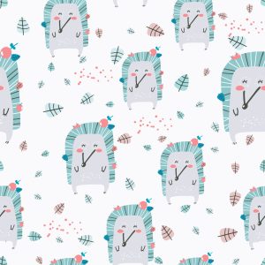 Papier Peint Pour Les Enfants - Hérissons À La Scandinave – Image 1