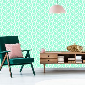 Papier Peint Citrons Turquoise Dans Un Style Rétro – Image 6