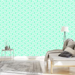 Papier Peint Citrons Turquoise Dans Un Style Rétro – Image 3