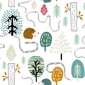 Papier Peint Pour Les Enfants - Une Forêt Colorée Dans Le Style Scandinave – Image 1