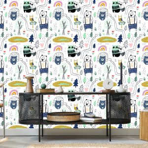 Papier Peint Pour Les Enfants - Animaux Sauvages - Style Scandinave – Image 5