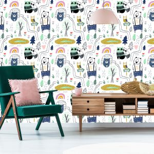 Papier Peint Pour Les Enfants - Animaux Sauvages - Style Scandinave – Image 6