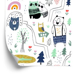 Papier Peint Pour Les Enfants - Animaux Sauvages - Style Scandinave – Image 2
