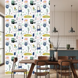 Papier Peint Pour Les Enfants - Animaux Sauvages - Style Scandinave – Image 4
