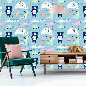 Papier Peint Pour Les Enfants - Animaux Arc-En-Ciel Dans Un Rêve – Image 6