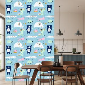 Papier Peint Pour Les Enfants - Animaux Arc-En-Ciel Dans Un Rêve – Image 4