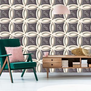 Papier Peint Motif Rétro Décoratif - Effet 3D – Image 6