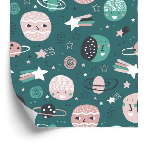 Papier Peint Pour Les Enfants Planètes Étoiles Et Astéroïdes – Image 2