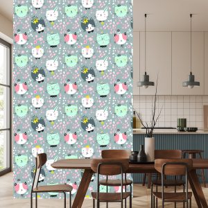 Papier Peint Pour Les Enfants - Chats Colorés Rêveurs – Image 4