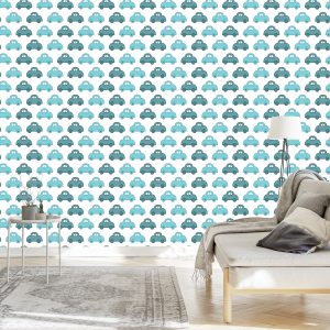 Papier Peint Pour Les Enfants - Voitures Bleues – Image 3