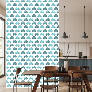 Papier Peint Pour Les Enfants - Voitures Bleues – Image 4