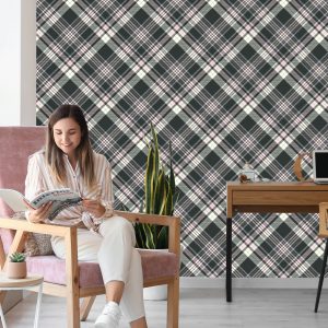 Papier Peint Beau Plaid Aux Couleurs Pastel – Image 7
